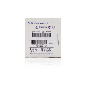 BD Microlance™ Hypodermic Needle, 16 G (white), 40 mm, 1½"