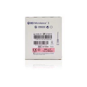 BD Microlance™ Hypodermic Needle, 18 G (pink), 50 mm, 2"