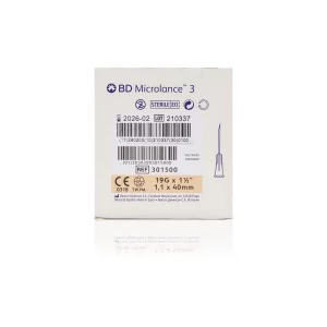 BD Microlance™ Hypodermic Needle, 19 G (cream), 40 mm, 1½"