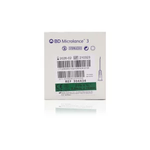 BD Microlance™ Hypodermic Needle, 21 G (green), 16 mm, 5/8"