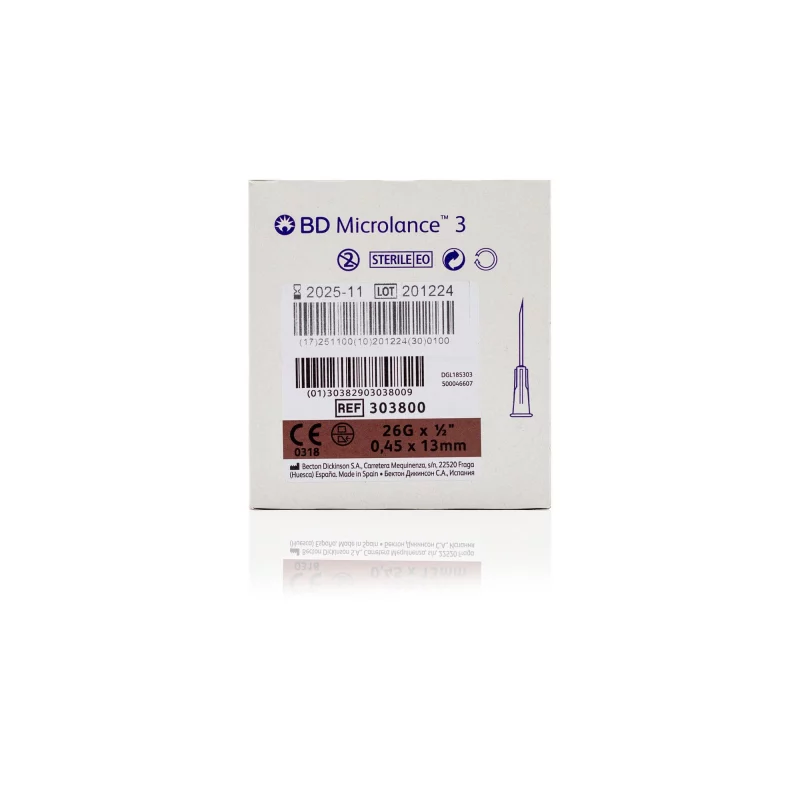 BD Microlance™ Hypodermic Needle, 26 G (brown), 13 mm, ½",