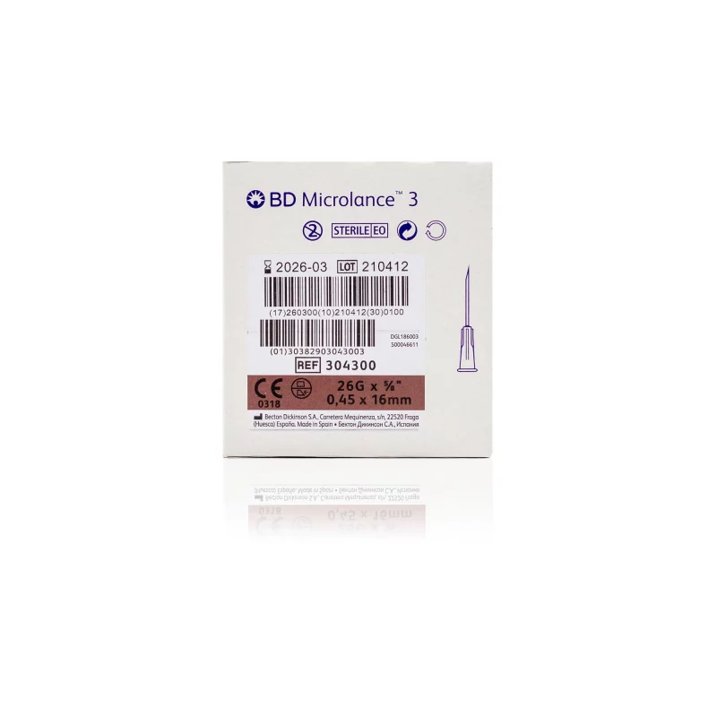 BD Microlance™ Hypodermic Needle, 26 G (brown), 16 mm, 5/8"